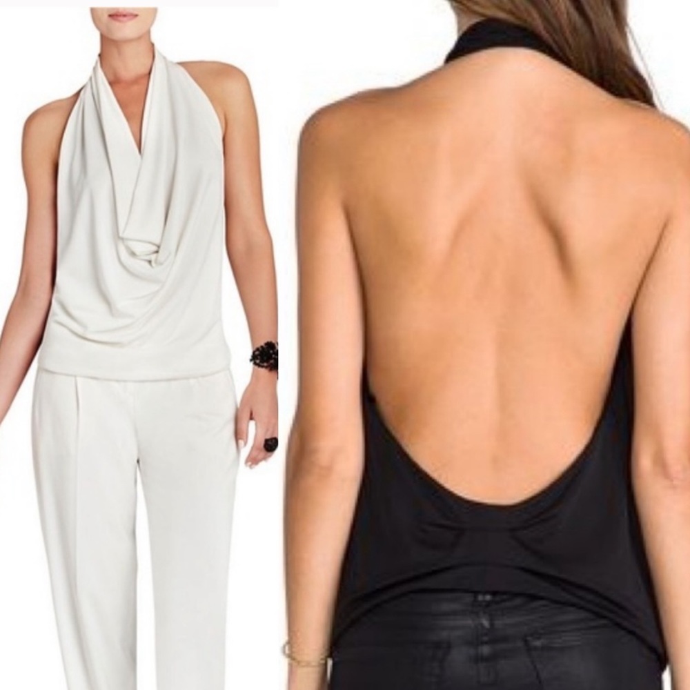 BCBGMAXAZRIA Open back halter blouse